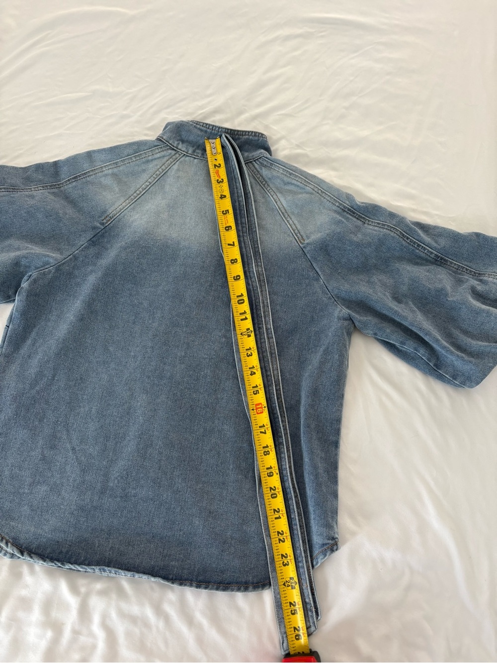 NWT Bailey44 Tie-Neck Puff Sleeve Denim Button-Down Shirt. Zimmerman Inspired. - Picture 12 of 13
